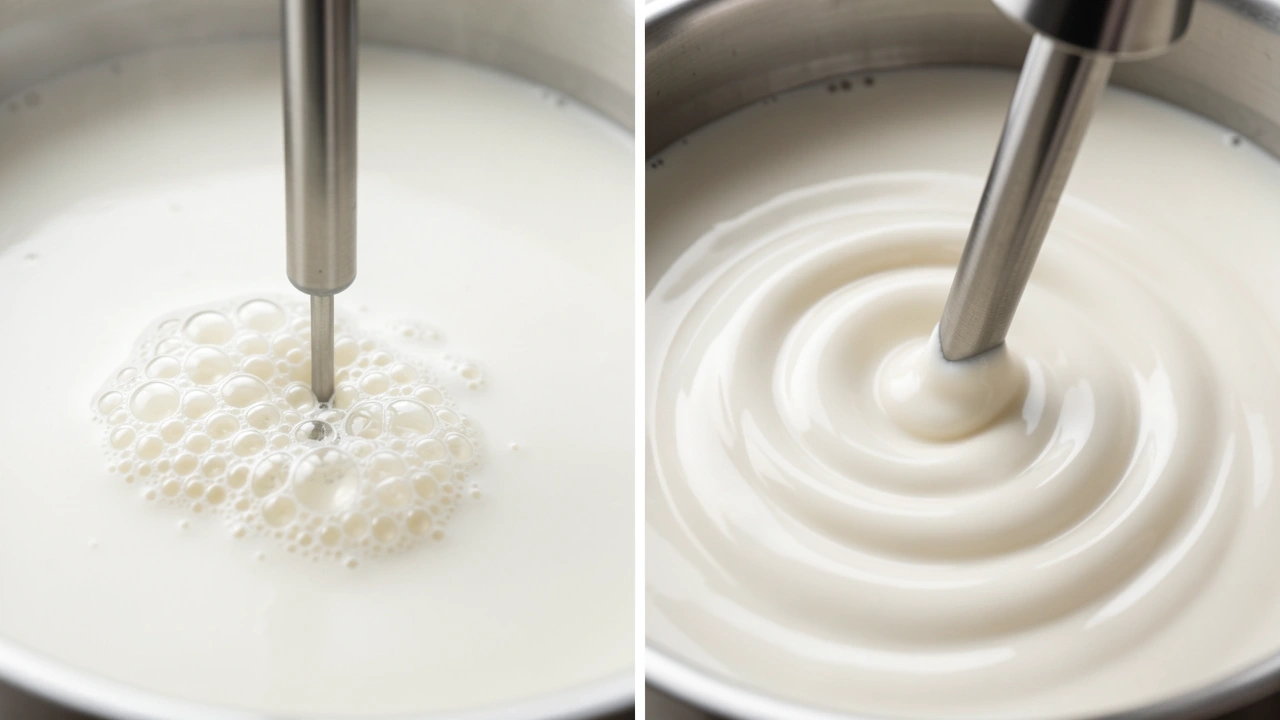 Comparison of aeration and texturing phases with steam wand in milk