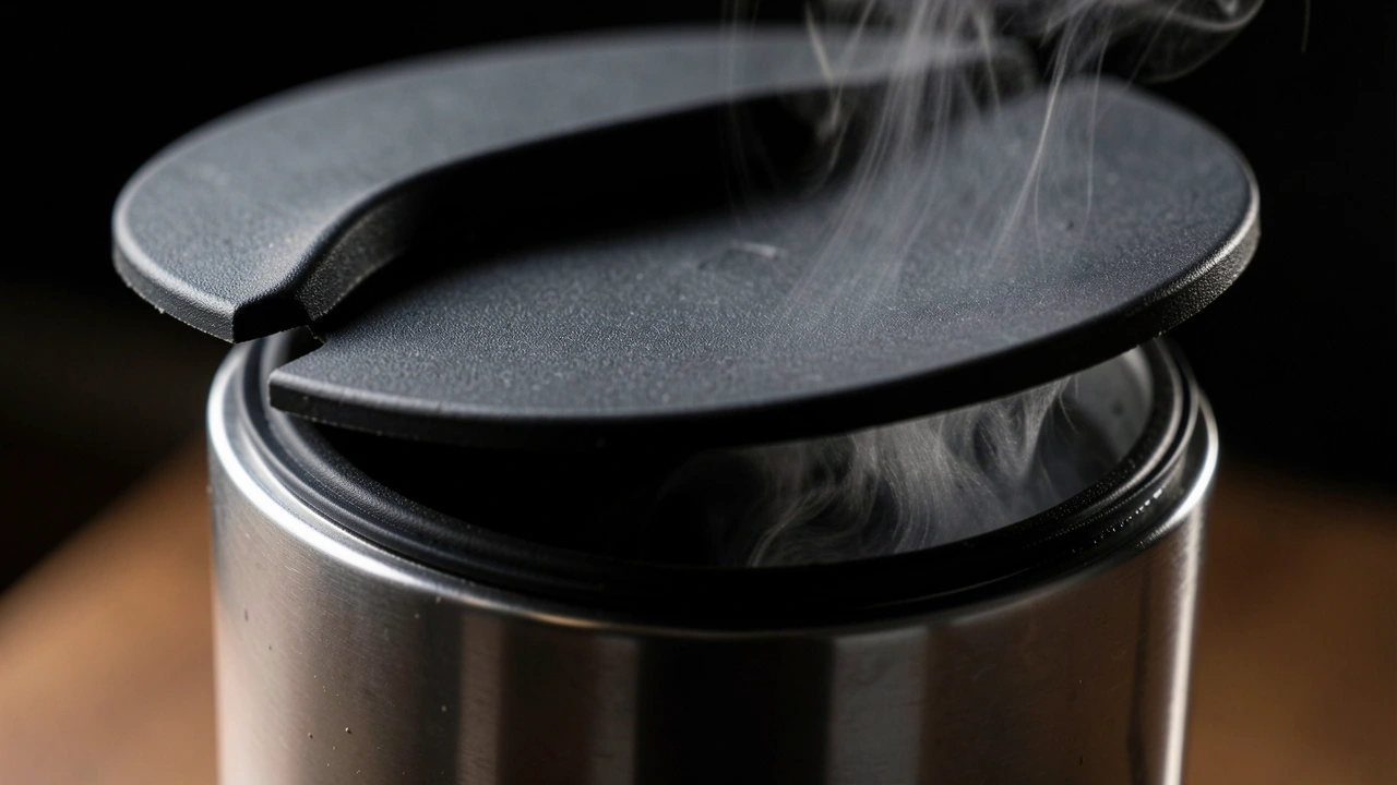 Close-up of a hopper lid gasket with light seeping through the imperfect seal