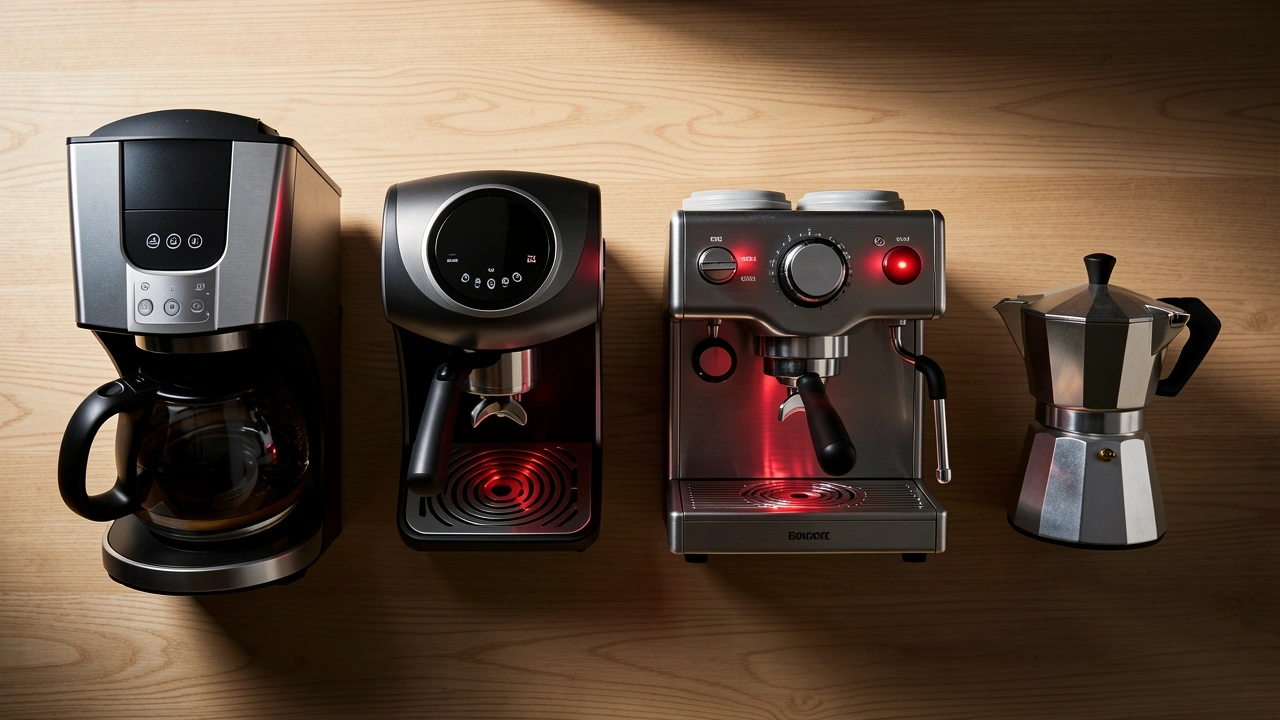 Four coffee makers with highlighted mold hot spots