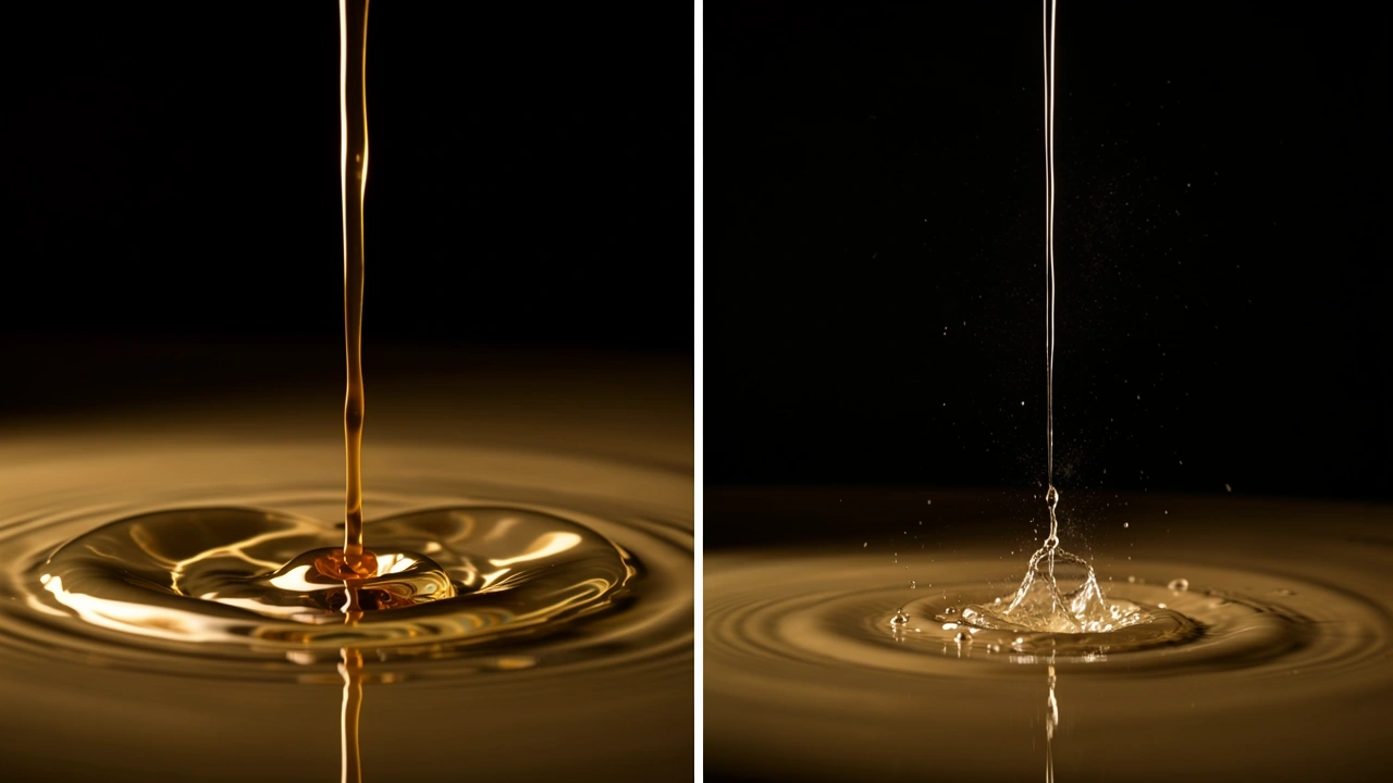 Comparison of correct low pour height and incorrect high pour height