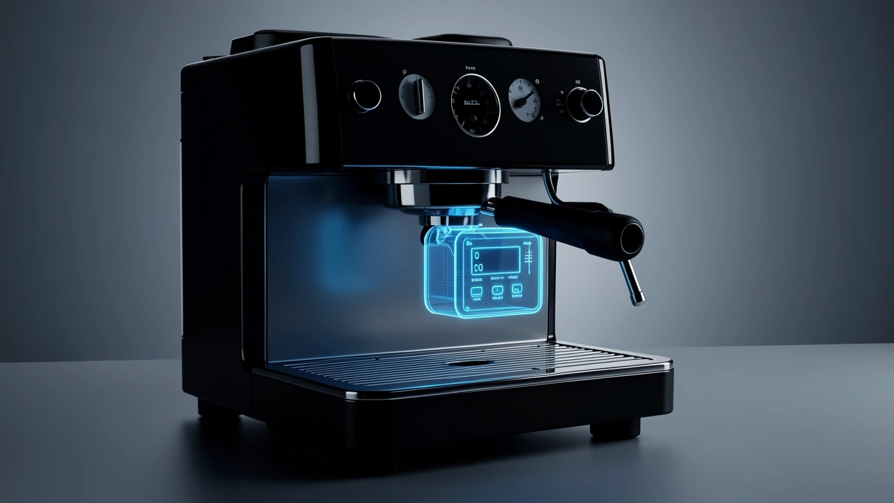 Idle Power Phantom Glow Espresso machine with glow of idle electricity monitoring