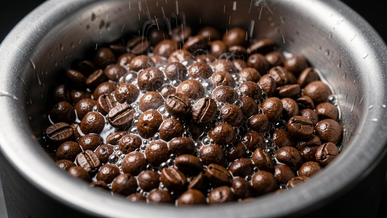 Gas Displacement and Puck Swelling Microscopic coffee puck swelling during pre-infusion with CO2 gas bubbles displaced by low-pressure water