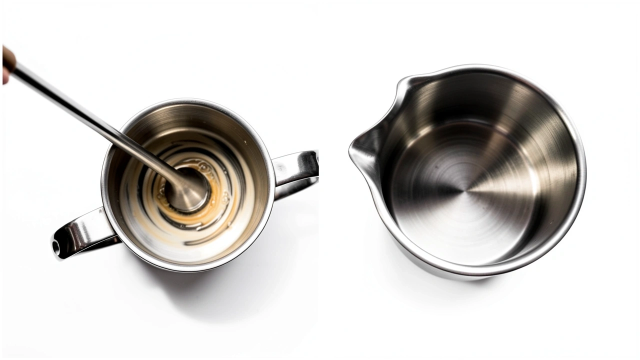 Comparison of correct tilt and no tilt for creating milk vortex