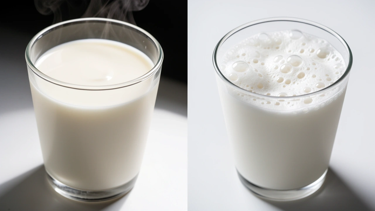 Comparison of whole milk and skim milk foam texture